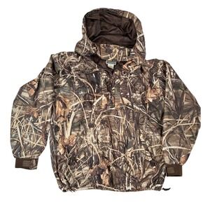 Drake Jacket Mens XL Brown Camo Anorak Advantage Max 4 Hooded Hunting Magnattach
